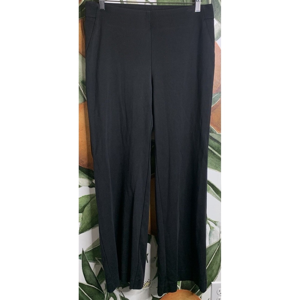 Chicos Size 1 US 8 Black Pull on Straight Pants Lyocell Blend